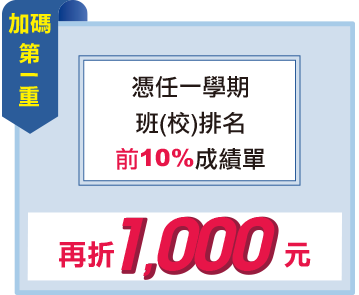 加碼第一重 再折1,000元