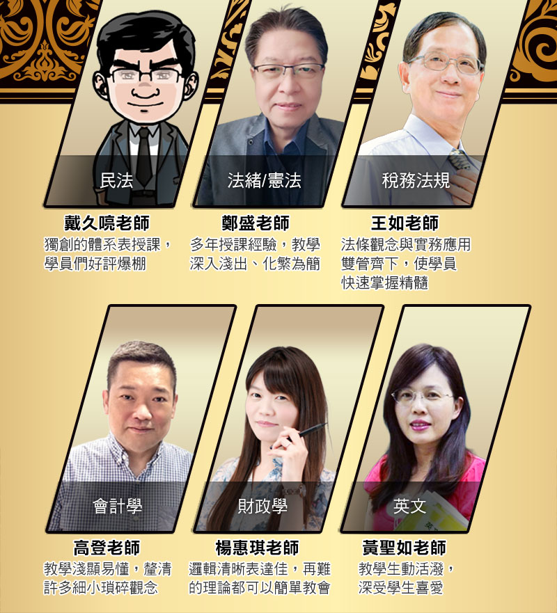 名師授課科科強棒 聯手攻破國考大門