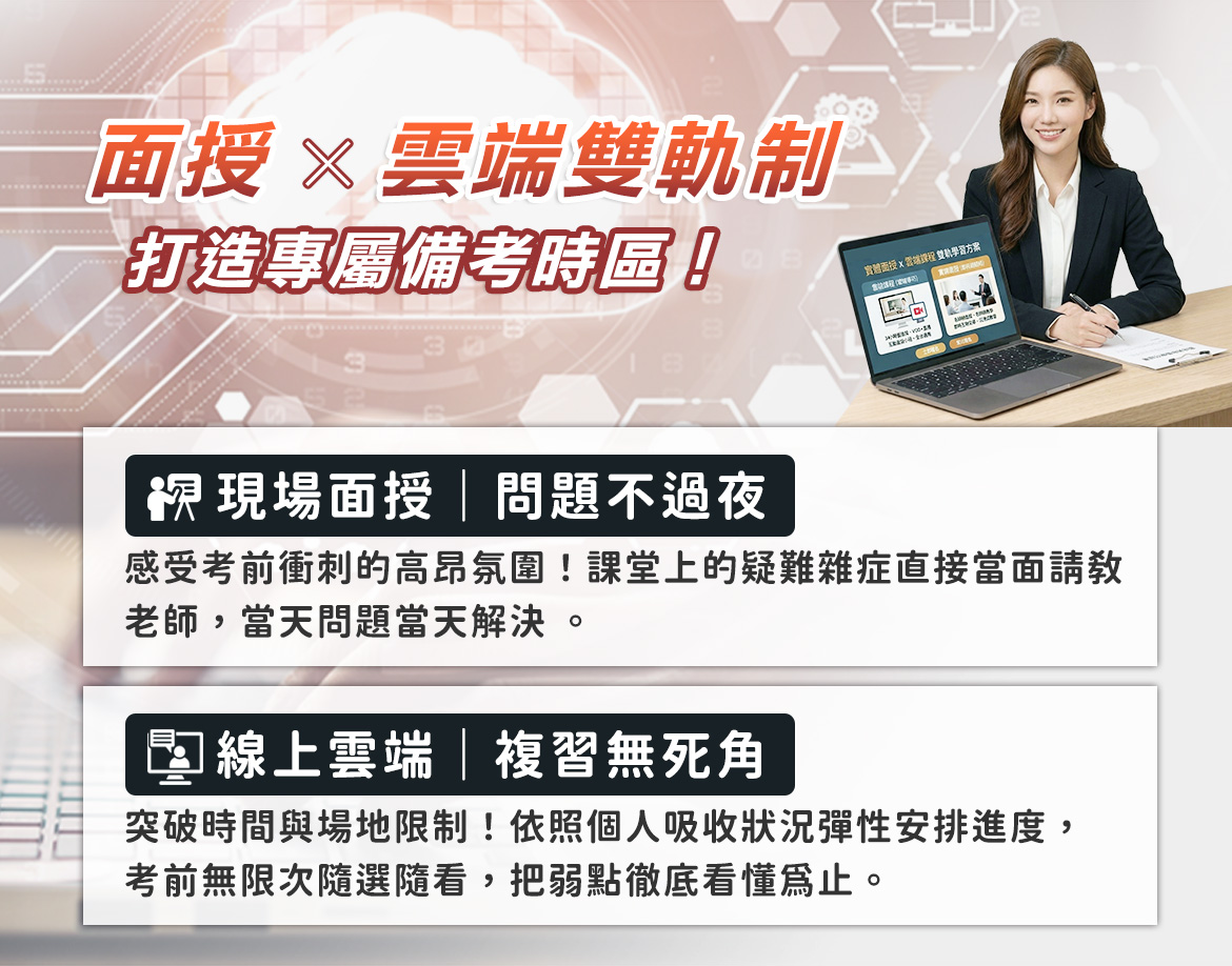 嚴選課程 現場面授與線上雲端優勢