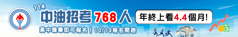 114中油新進僱員簡章公告！10月13日開始報名