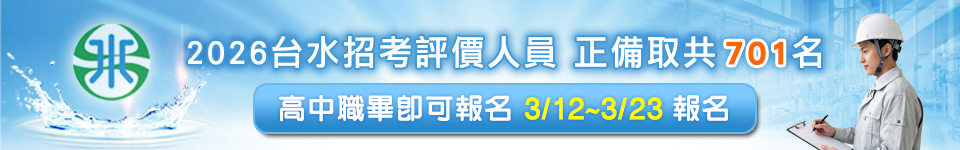 115台水招考正備取共701名　3／12開始報名